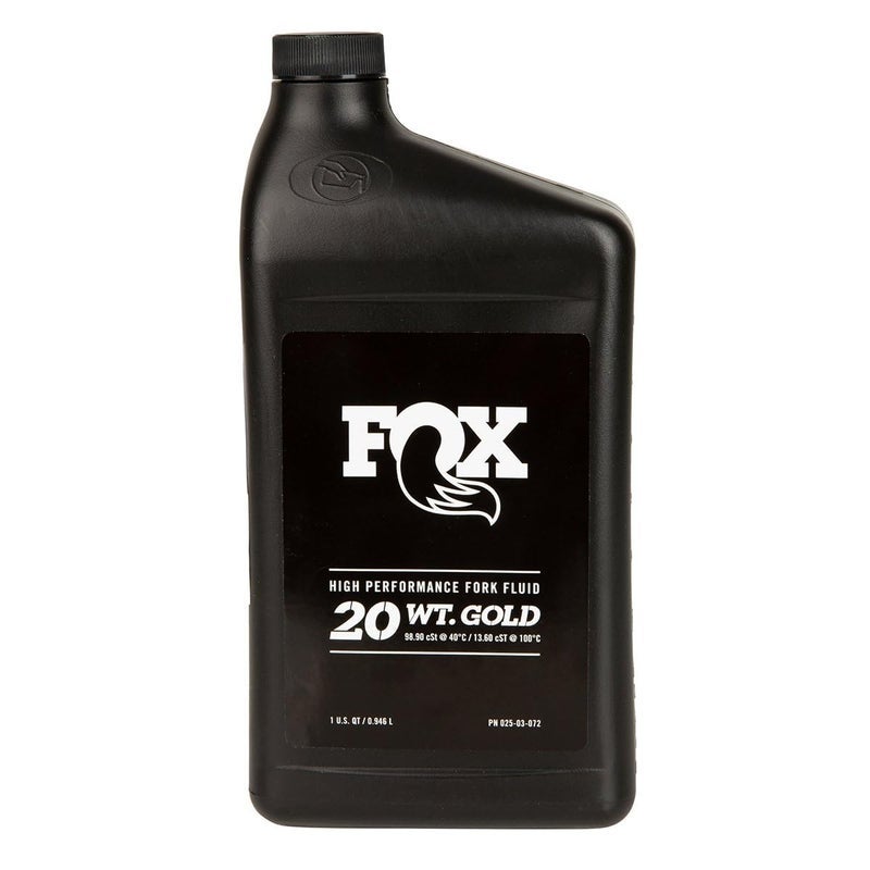 Fox Racing Shox Oil: Am, Fox 20 WT Gold, 32 oz, Unisex-Adult, Black, 20wt. T22238 - Image 1